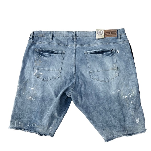 Jordan Craig Legacy Edition Men Light Wash Jean Shorts Sz 48x12 Ripped Bling NWT - Picture 9 of 13
